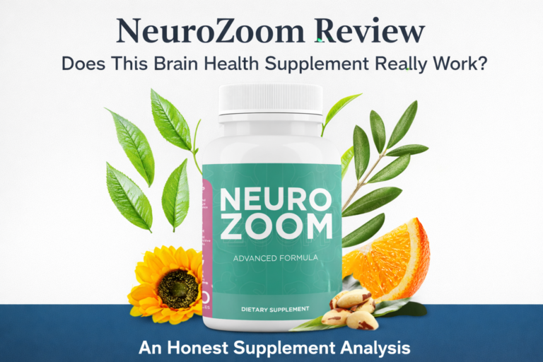NeuroZoom supplement bottle featured in a 2026 review analyzing ingredients, benefits, pricing, and memory support formula